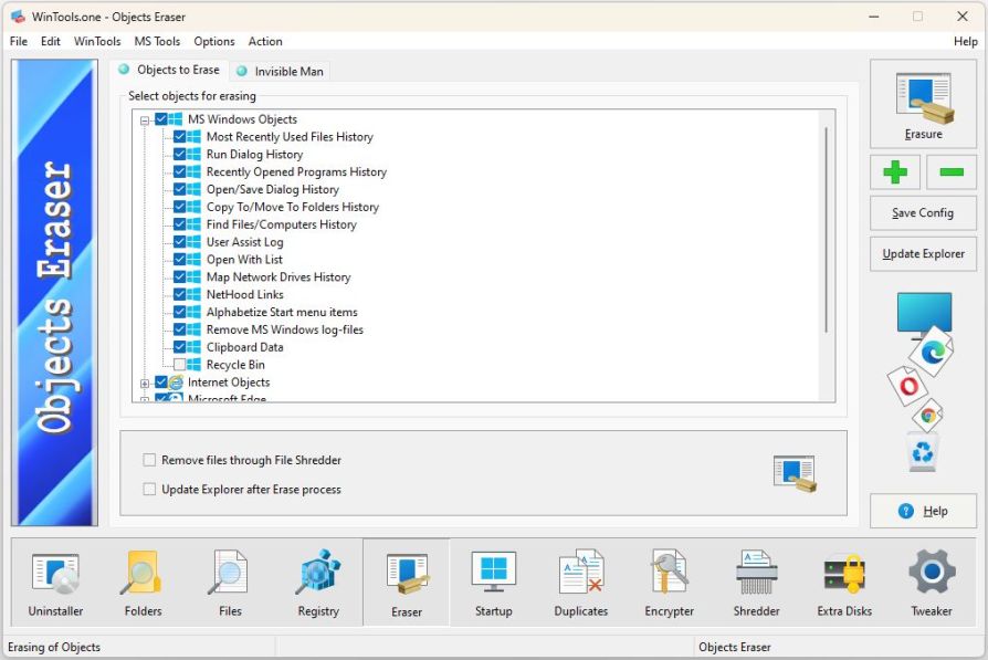 WinTools.one Objects Eraser