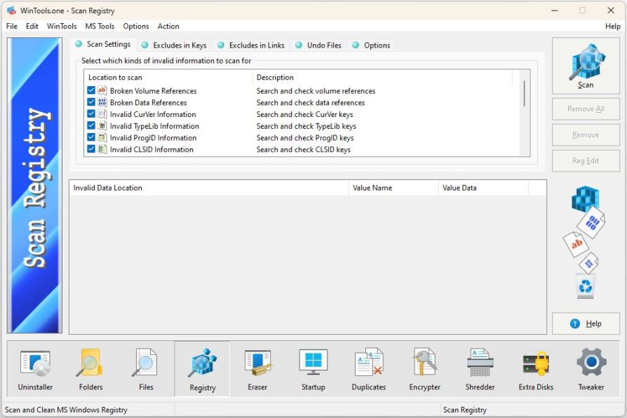 WinTools.one: Scan Registry