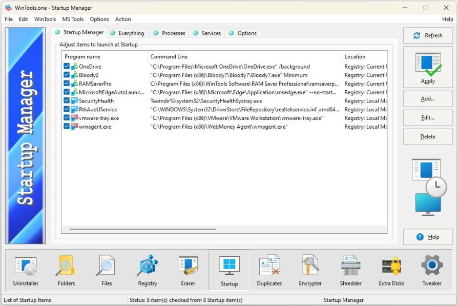 WinTools.one: Startup Manager